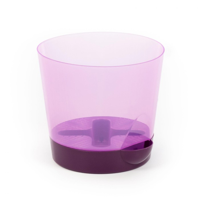 Горшок цветочный №2 с поддонником, 1,4 литра (прозрачно-фиолетовый)
