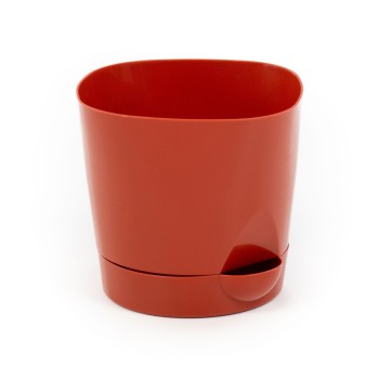 Горшок цветочный №2 с поддонником, 1,4 литра (коричневый)