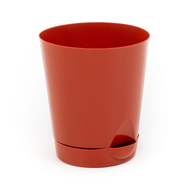 Горшок цветочный №3 с поддонником, 2 литра (коричневый)