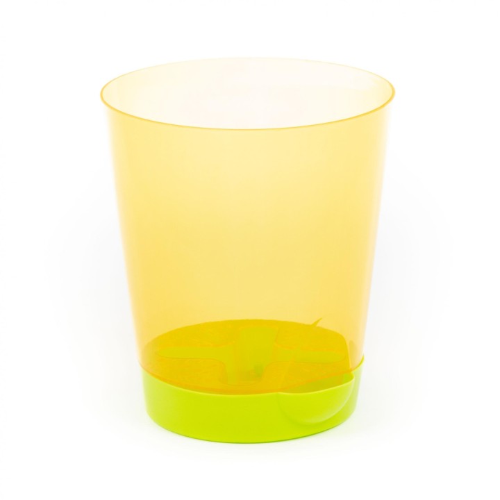 Горшок цветочный №3 с поддонником, 2 литра (прозрачно-жёлтый)