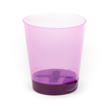 Горшок цветочный №3 с поддонником, 2 литра (прозрачно-фиолетовый)